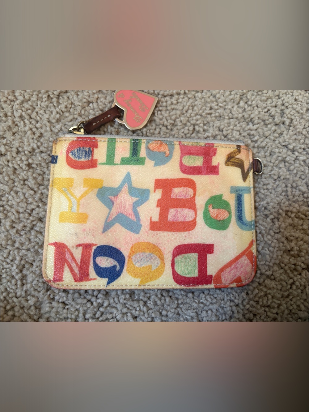 Dooney & Bourke Y2K Colorful Logo Charm Zip coin purse